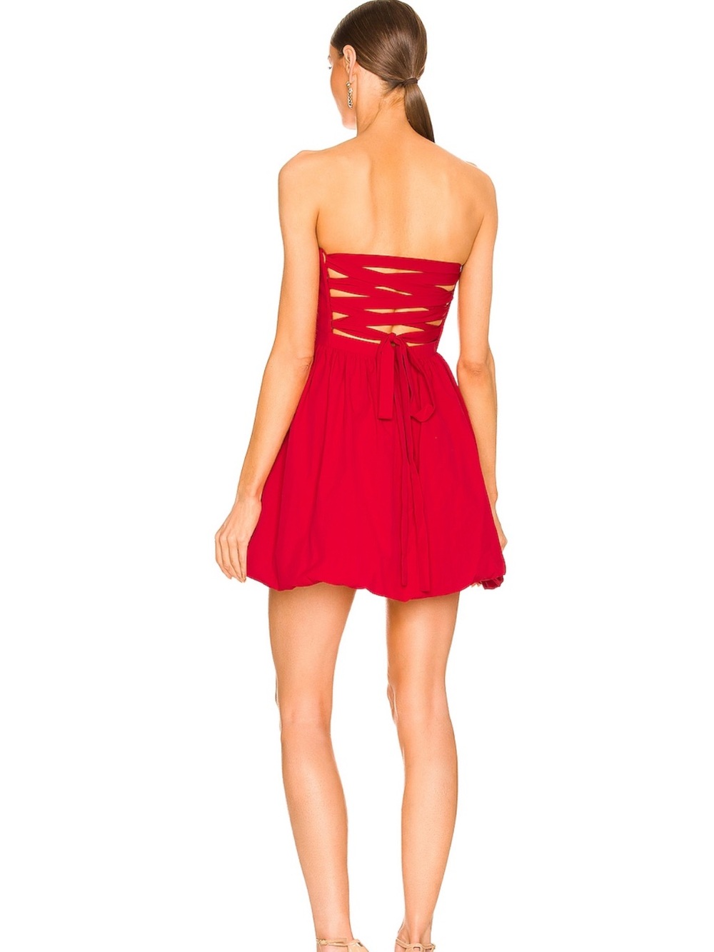 Amanda Uprichard Red Strapless Stassie Dress - Size Small